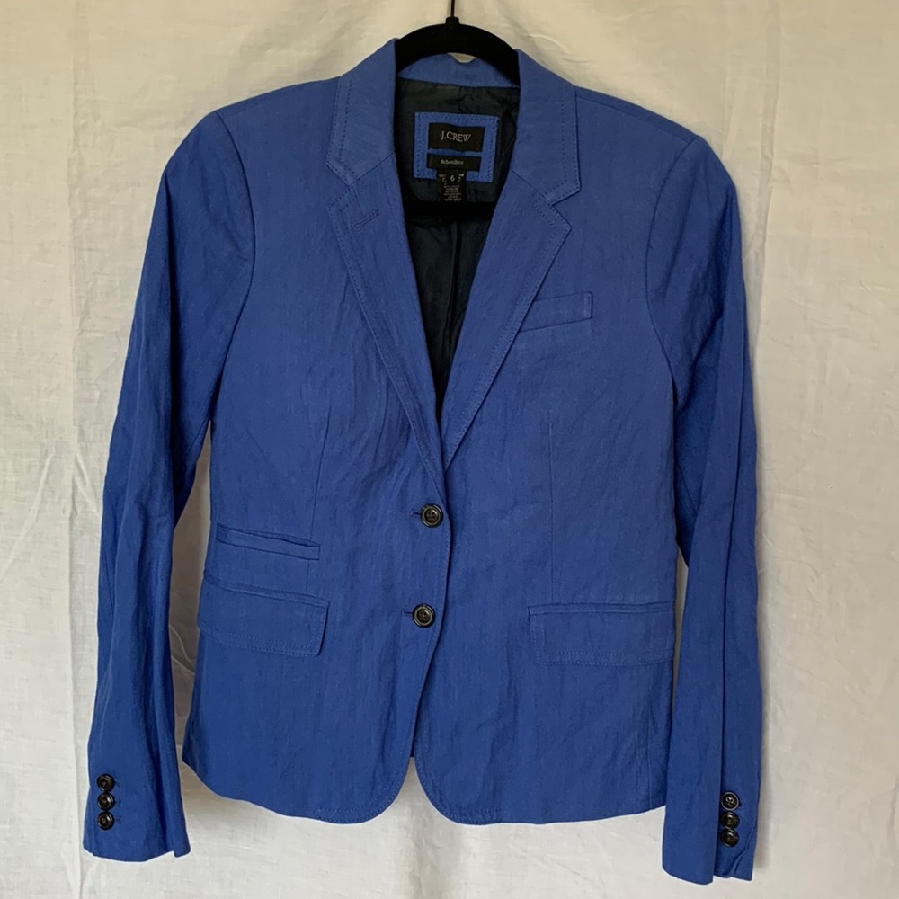 J. Crew Schoolboy textured blazer in cobalt blue